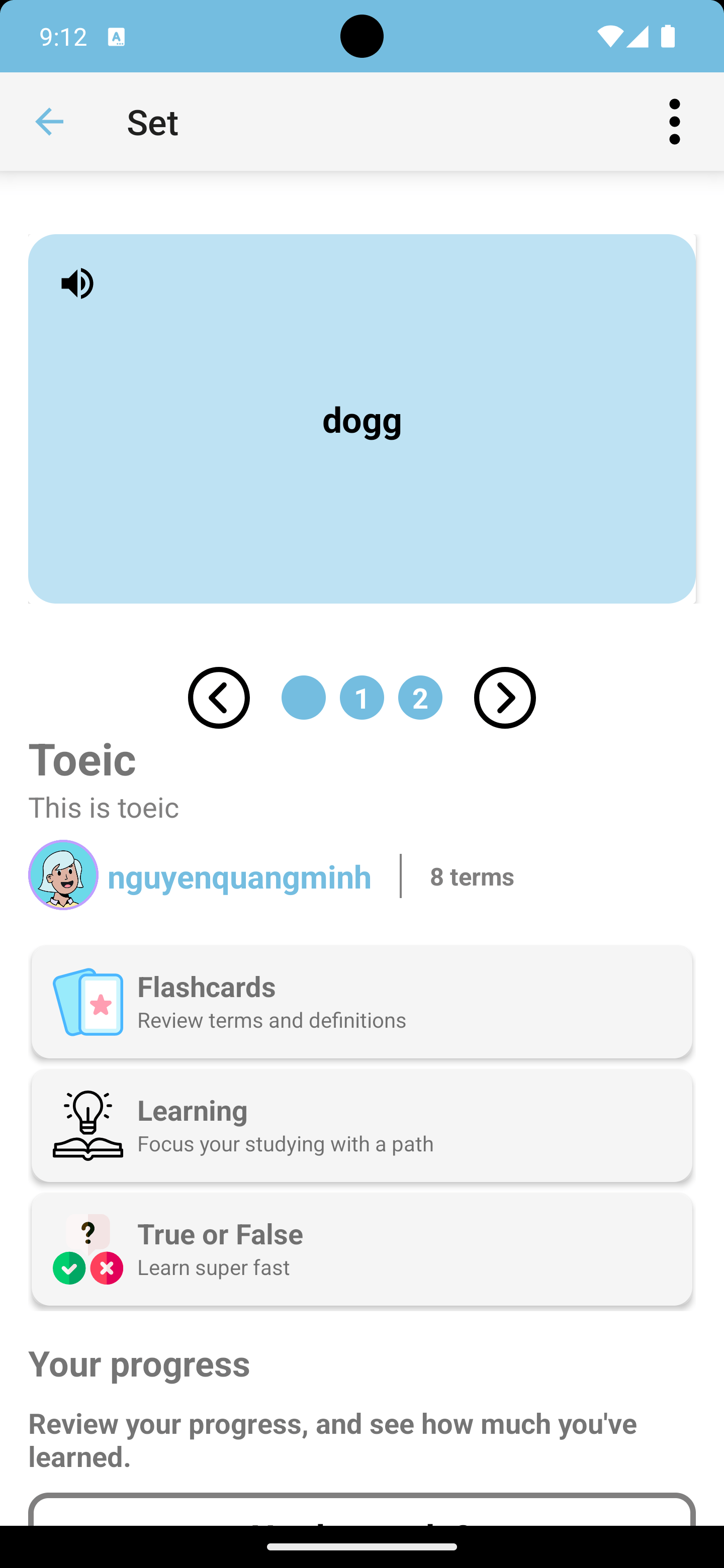 View Flashcard
